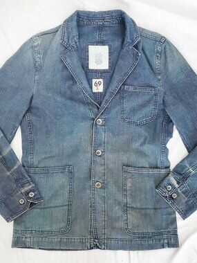 GAP Men's 1969 Denim Chore Utility Jacket Retro Workwear Jean Workers M